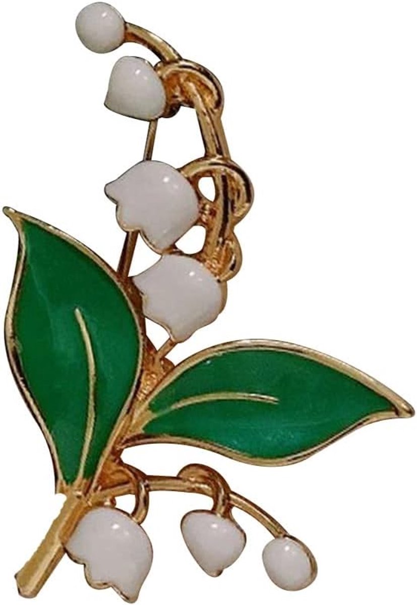 Broche sieraden broche bloem lelietje-van-dalen van staal., Roestvrij staal