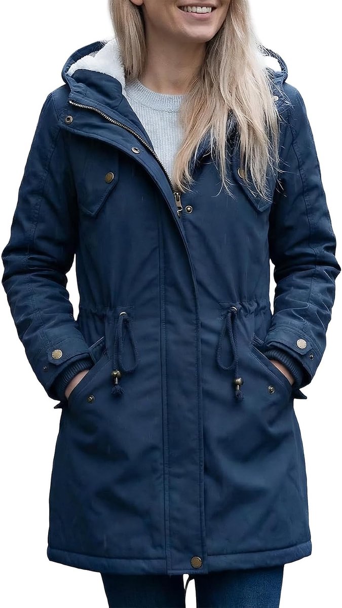 Dames winterjas warm met capuchon jas parka dik met capuchon