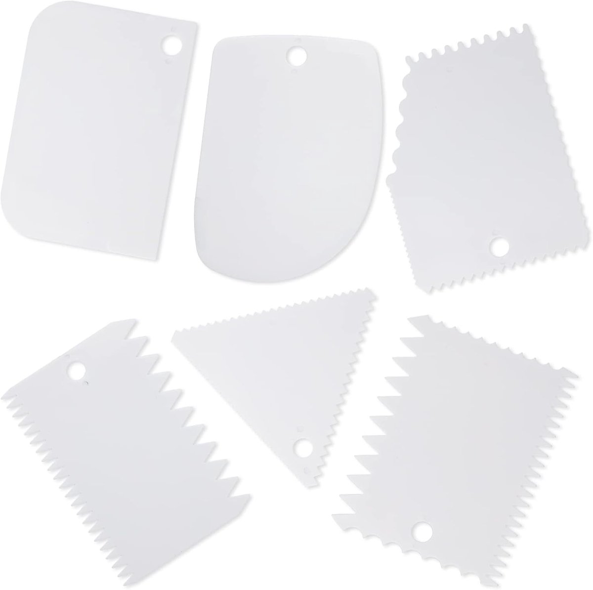 6Pcs Cake Schraper Deeg Schraper Set Crème Rand Smoothing Kammen Tool Voor Koken Brood Cake 6PACK