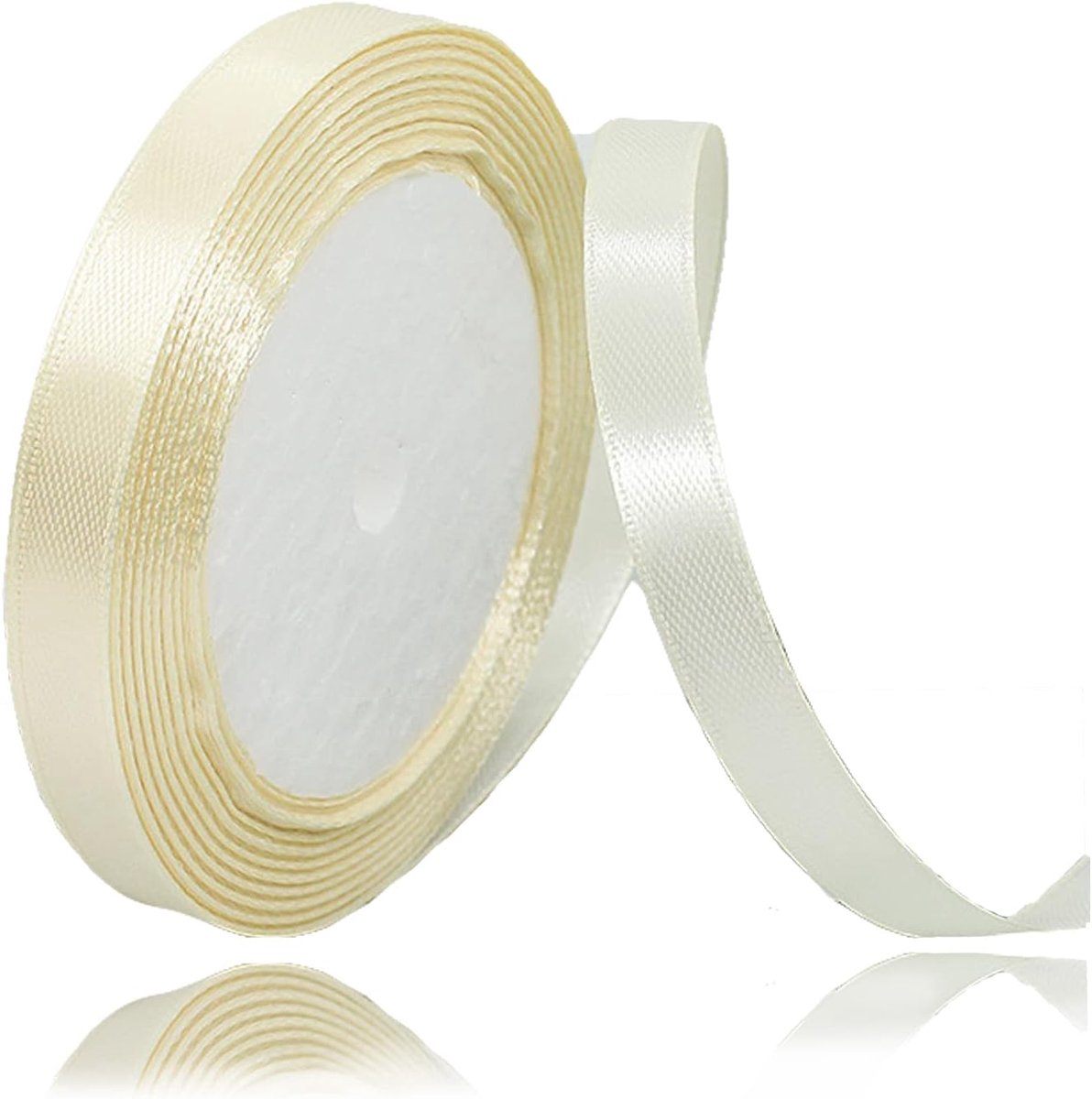 satijnen lint, 10 mm x 23 meter, beige, effen kleur, cadeaulint voor knutselen, geschenkverpakkingen, bruidsboeketten, bloemstukken, strikken maken, ballonnen, taartdecoratie en