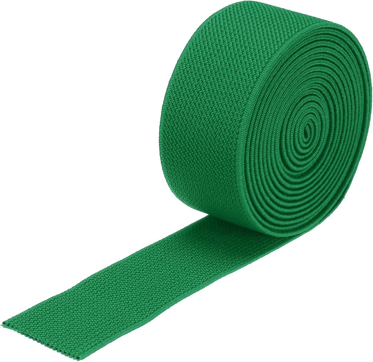 Elastische band, breed, van keperstof, dubbelzijdig, 3 cm (1,2 inch), plat, 2 yards/6 voeten, elastische band, stof, spoel, spanband, groen, voor het naaien van riemen