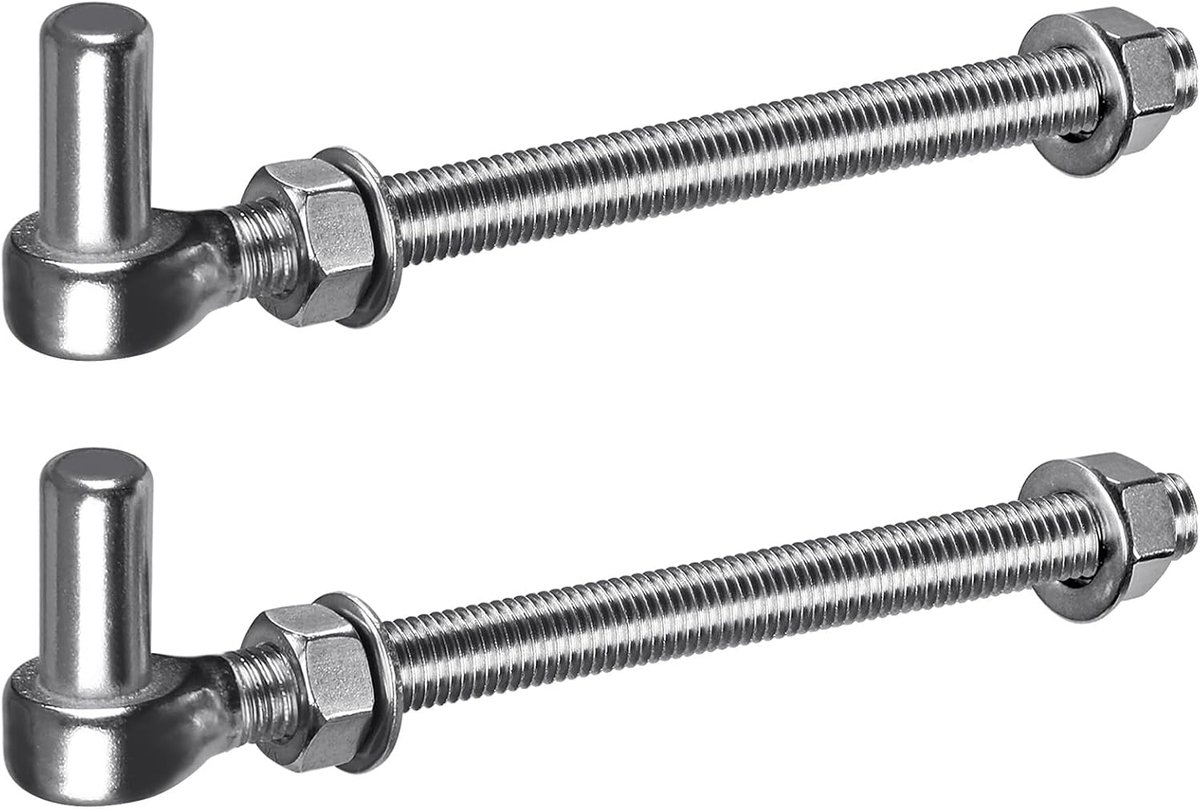 Gate Scharnier M16, 2 stuks Heavy Duty 16 mm haak tot bout pin haak scharnier hanger veldpoort scharnier roestvrij staal metalen tuinpoort hardware voor boerderijpoort/houten hek/oprit, tot 450