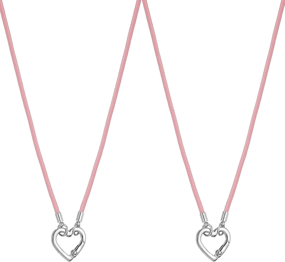 2 stuks brillenhouder halsketting ring anti-verlies zonnebril halsband brilketting houder zachte draagbare brillenband met legering hartring voor vrouwen en mannen roze