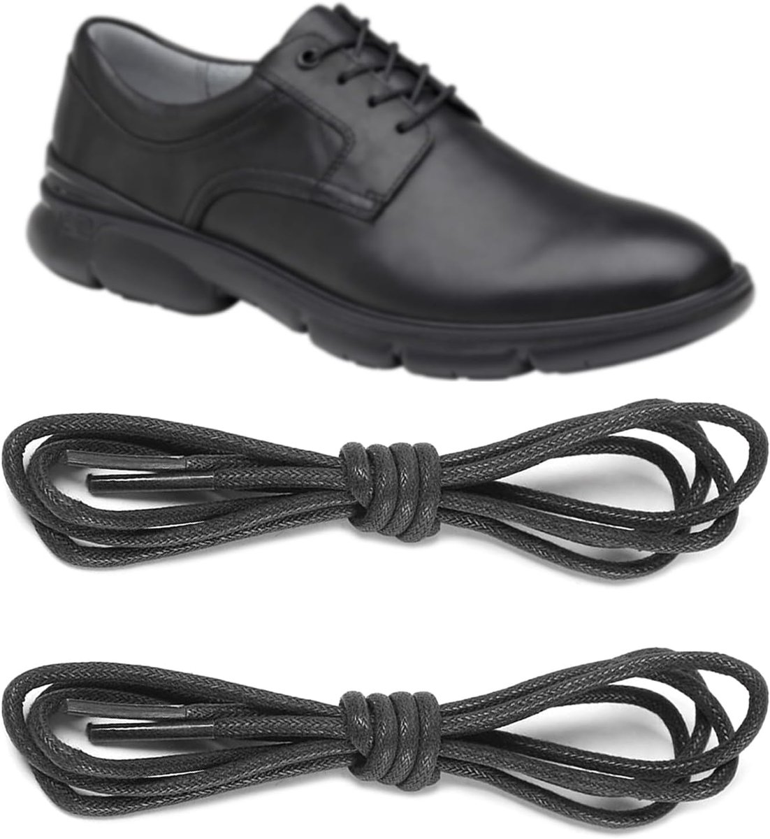 Schoenveters voor Herenschoenen, 2mm Dunne Ronde Veters voor Leren Oxford- en Broguelaarzen