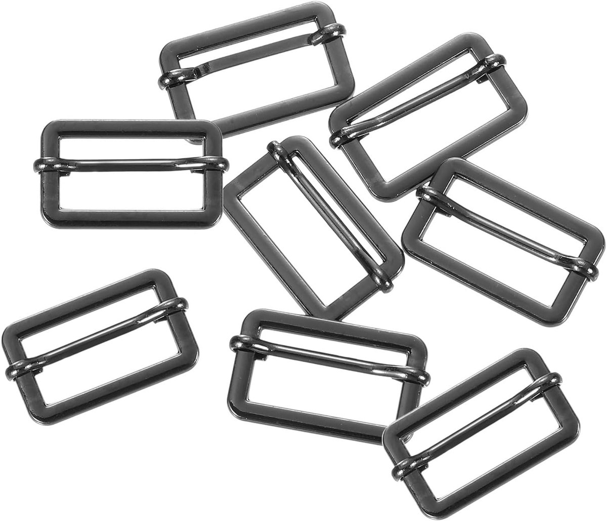 Schuifgesp, 8 stuks 10,9 cm - schuifklemmen van zinklegering, rechthoekige riemklem, voor het vervangen van de armbandregelaar bij het maken van tassen (zwart)