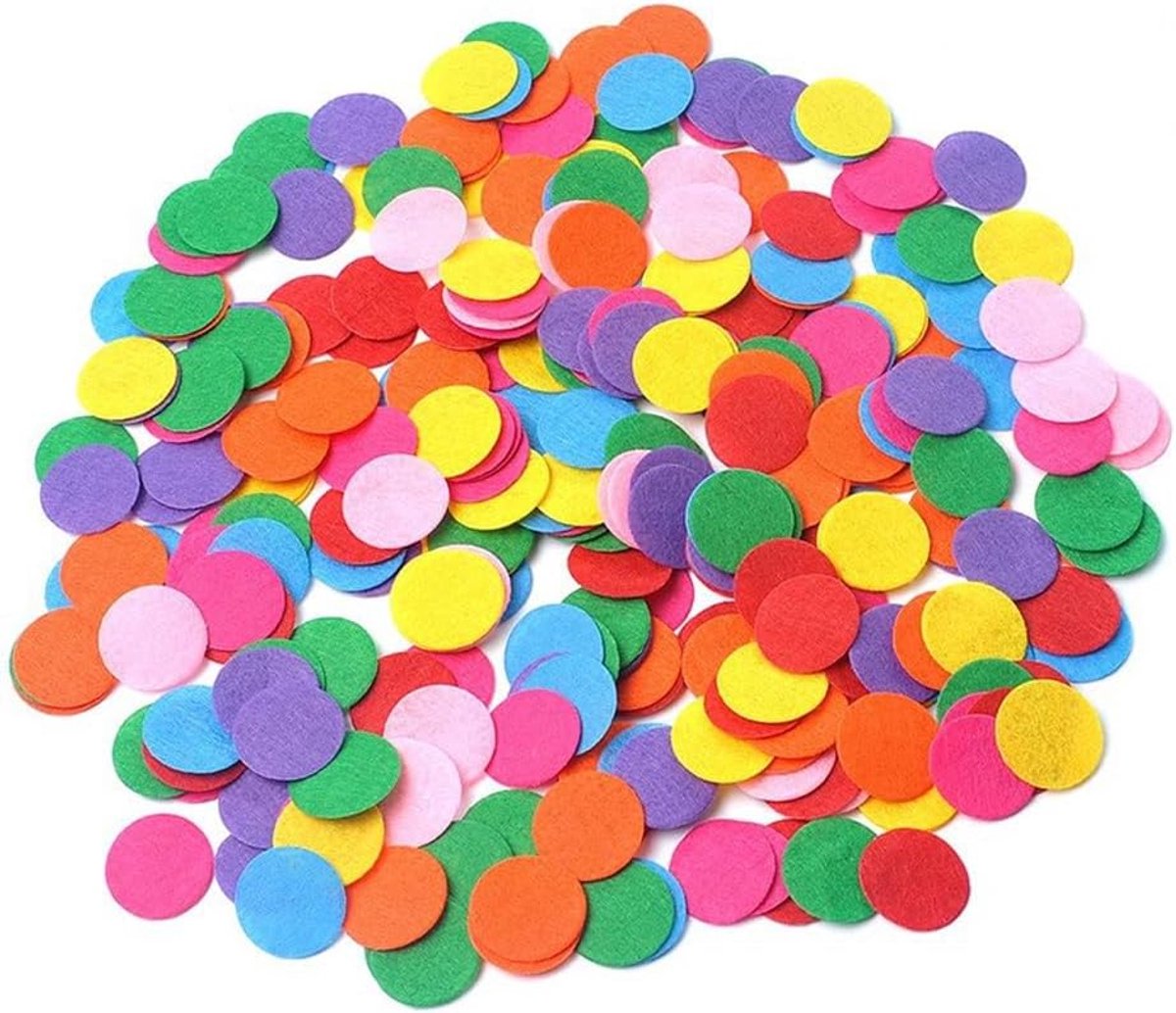 200 stuks ronde viltcirkels, 40 mm, vilten knutselpads, vervangende navulpads, gekleurde vliesschijven voor doe-het-zelf naai- en knutselprojecten, knutselaccessoires, gemengde kleuren