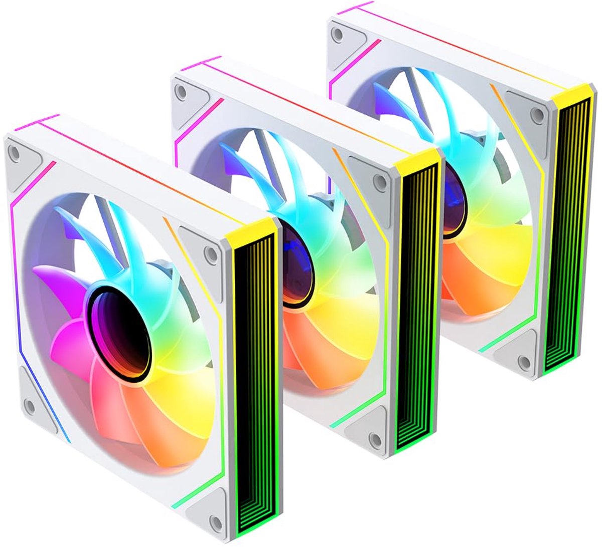 Prism 4MAX 120 mm Infinite Mirror ARGB PC Fan with PWM Control and ARGB Effect (WH×3, Reverse Flow)