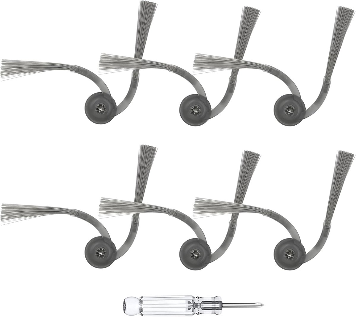 Zijborstels voor Roborock Qrevo Curve/Qrevo Edge/Qrevo Curv S5X/Qrevo EDGE S5A/Saros Z70, Saros 10, Saros 10R robotstofzuiger, Arc zijborstels, reservezijborstels, 6 stuks, accessoires, 1