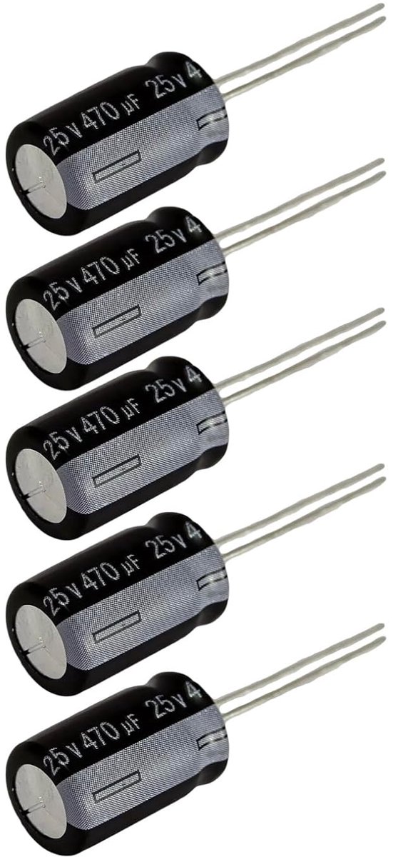 condensatoren THT 470µF, 25 V, Ø 10 x 16 mm, 5 stuks