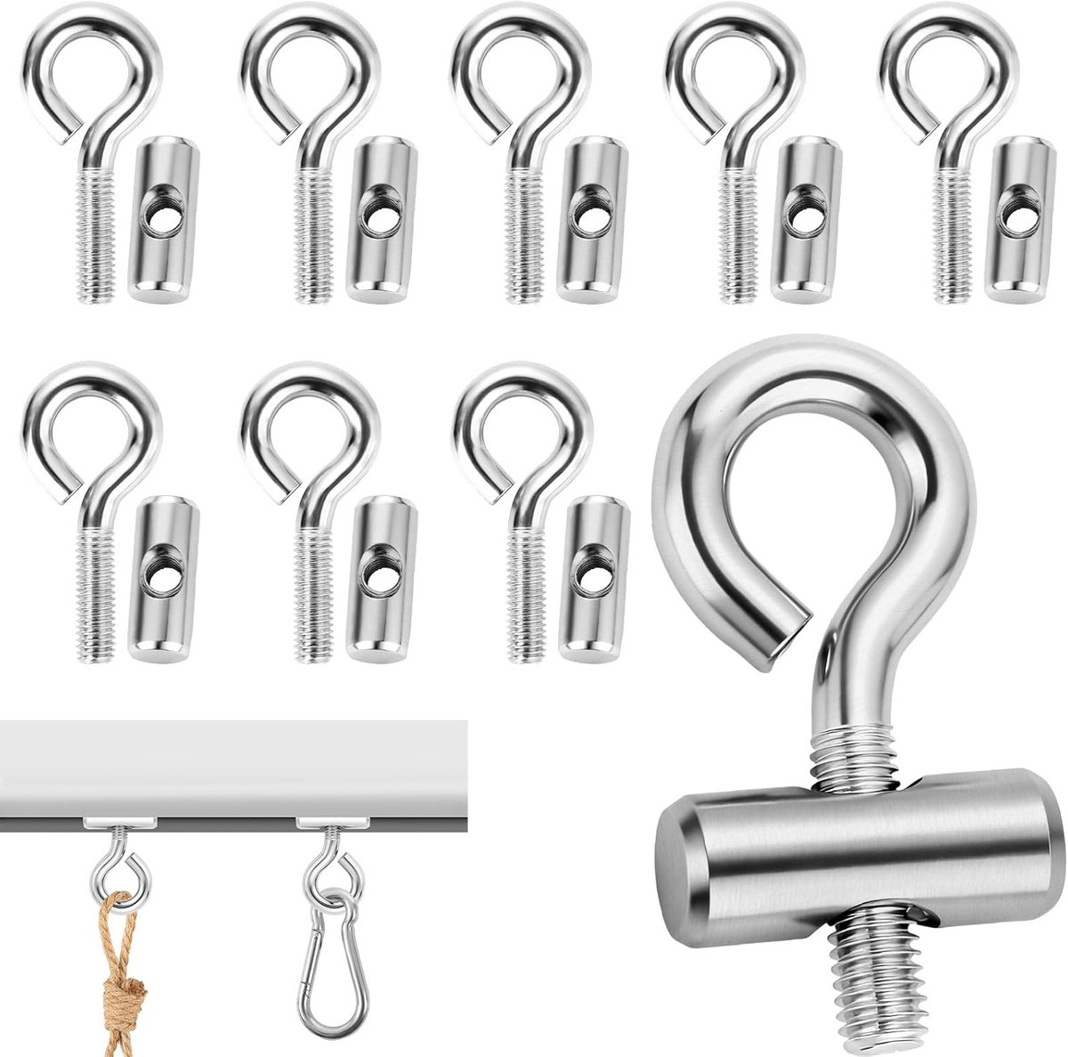 Accessoires, roestvrij staal 304 met karabijnhaak, campingblokkeerkit voor camper, caravan, campingtent en boot
