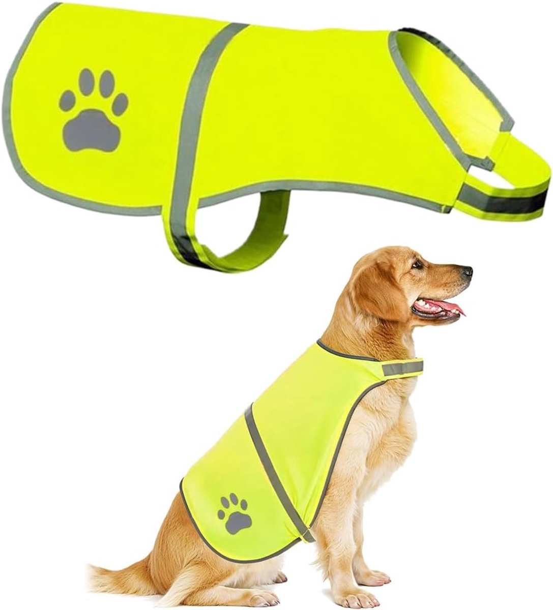 Veiligheidsvest voor honden, hoge zichtbaarheid vest voor honden, reflecterend veiligheidsvest voor honden, hoge zichtbaarheid 's nachts, waterdicht, licht, comfortabel, maat M
