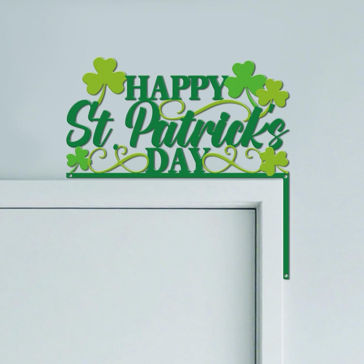 Happy St.Patrick's Day Metalen Deurkozijndecoratie - Schattig Dierenthema Deurtopper Venster Hoek Wall Art Decor voor Thuis Badkamer Slaapkamer Kantoor