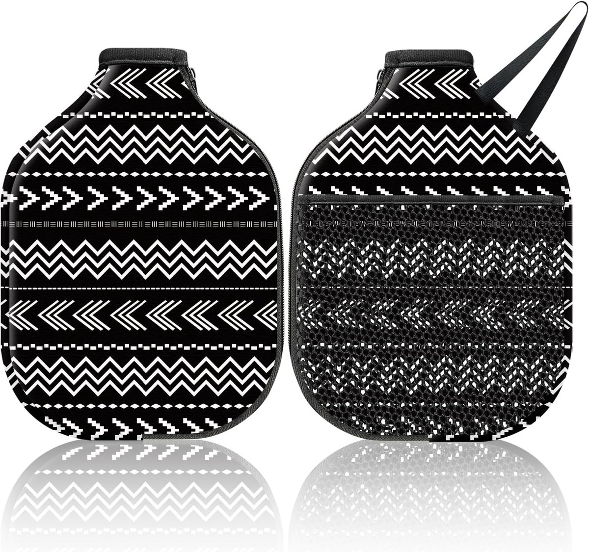 2 stuks Pickleball Paddle Cover met Touw & Ritssluiting, 30 x 20 cm Neopreen Krasbestendig & Machine Wasbaar Racket Beschermende Tas, Compatibel met de meeste USAPA Standaard & Langwerpige