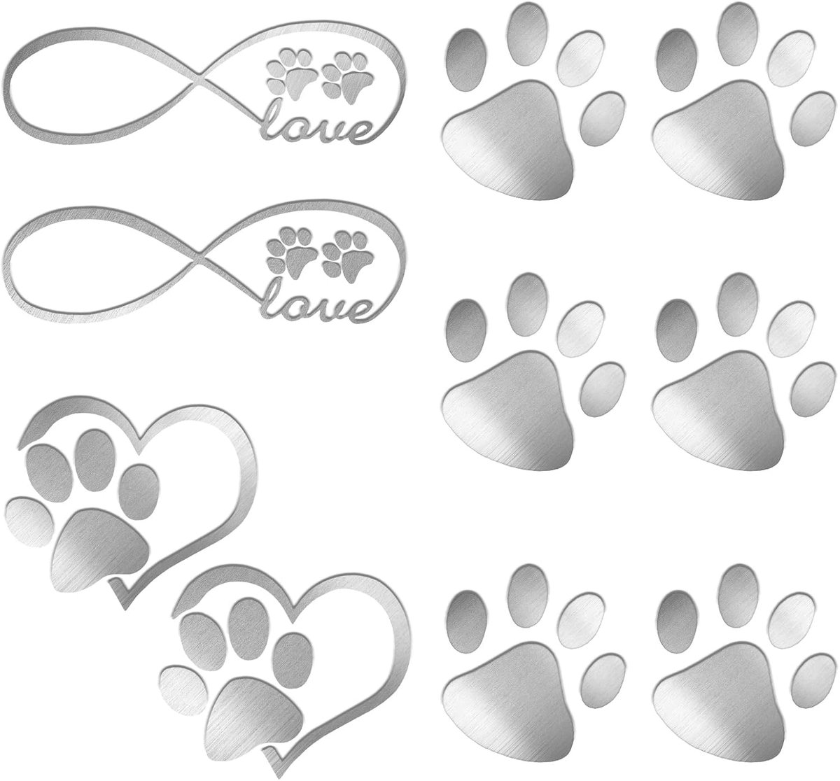 cobee Leuke poot autostickers, 7 stuks waterdichte hartpootvorm autostickers hondenvoetafdruk sticker zelfklevende autodecoratiestickers auto-accessoires decor voor laptopmuren bumper raam