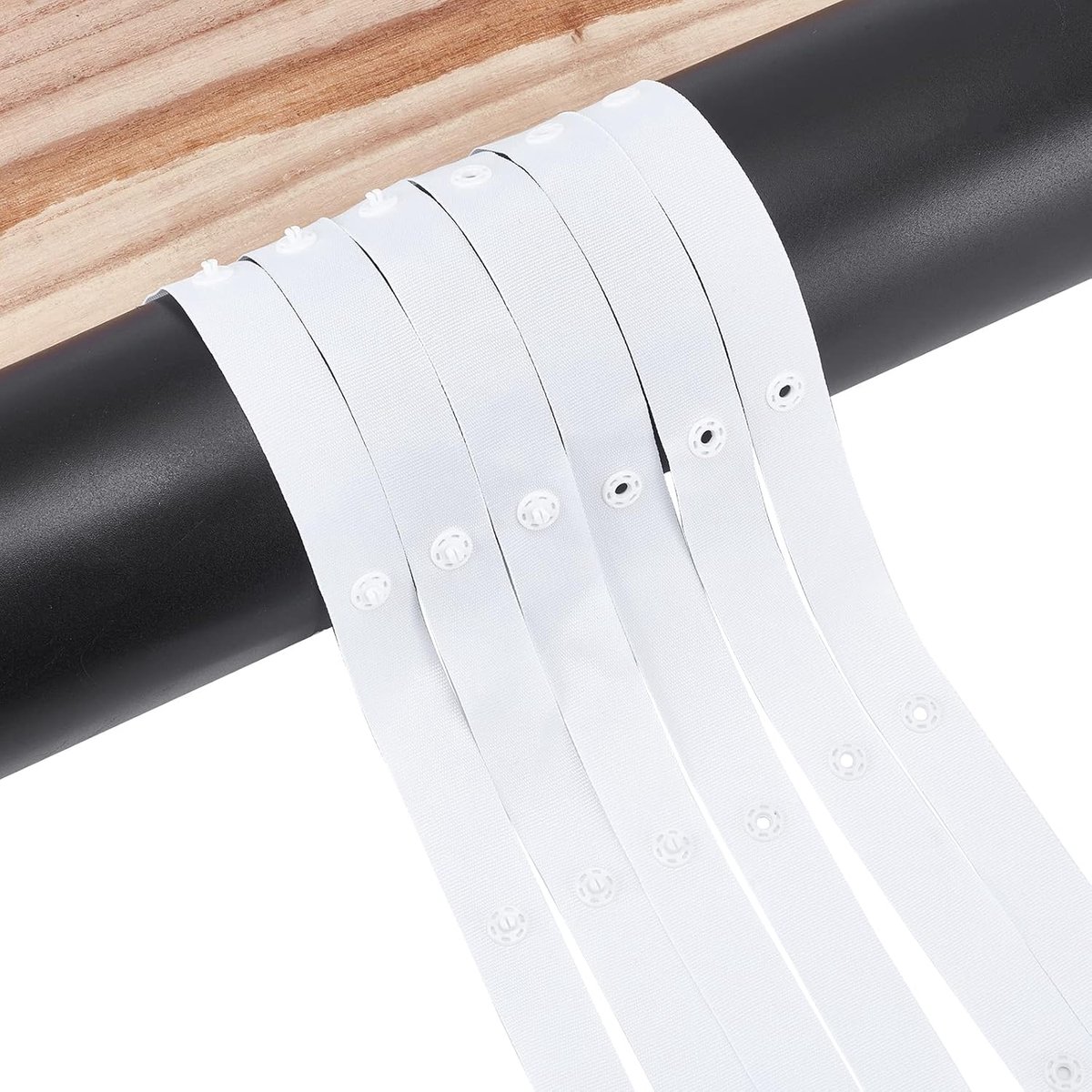 10 yards (9,14 m) / rol naaien drukknoopband, 18 mm brede witte body sluiting drukknopstrips drukband kledingaccessoires met kunststof knopen voor kledingsluitingen naaien