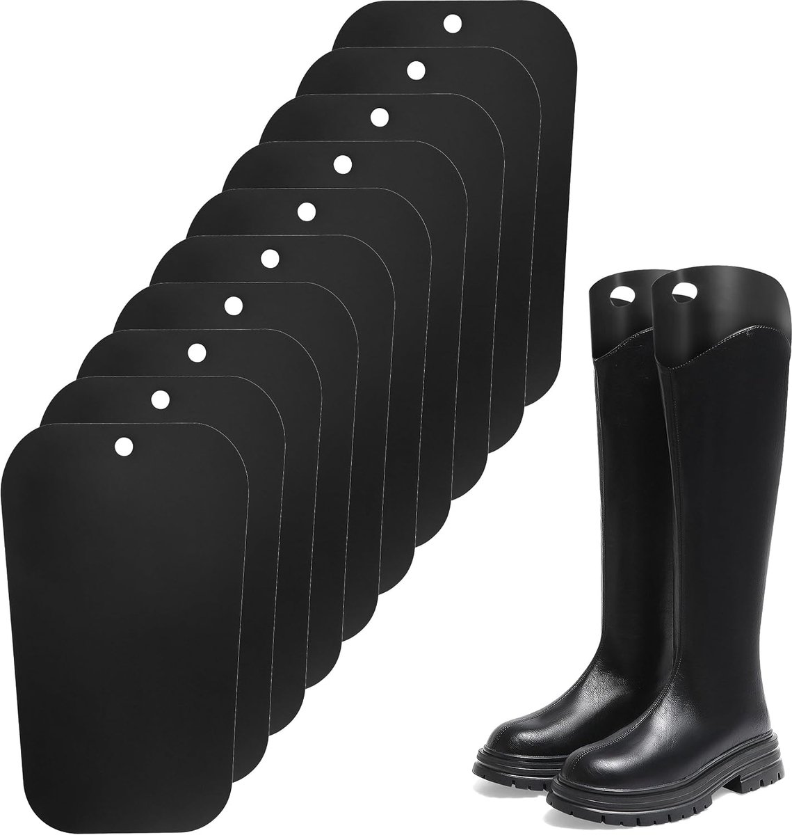 Laarzenspanner, 10 bladen, herbruikbare kunststof laarshouder, vorm-inzetstukken, hoge laarzen, ondersteuning voor heren en dames, 25,4 cm