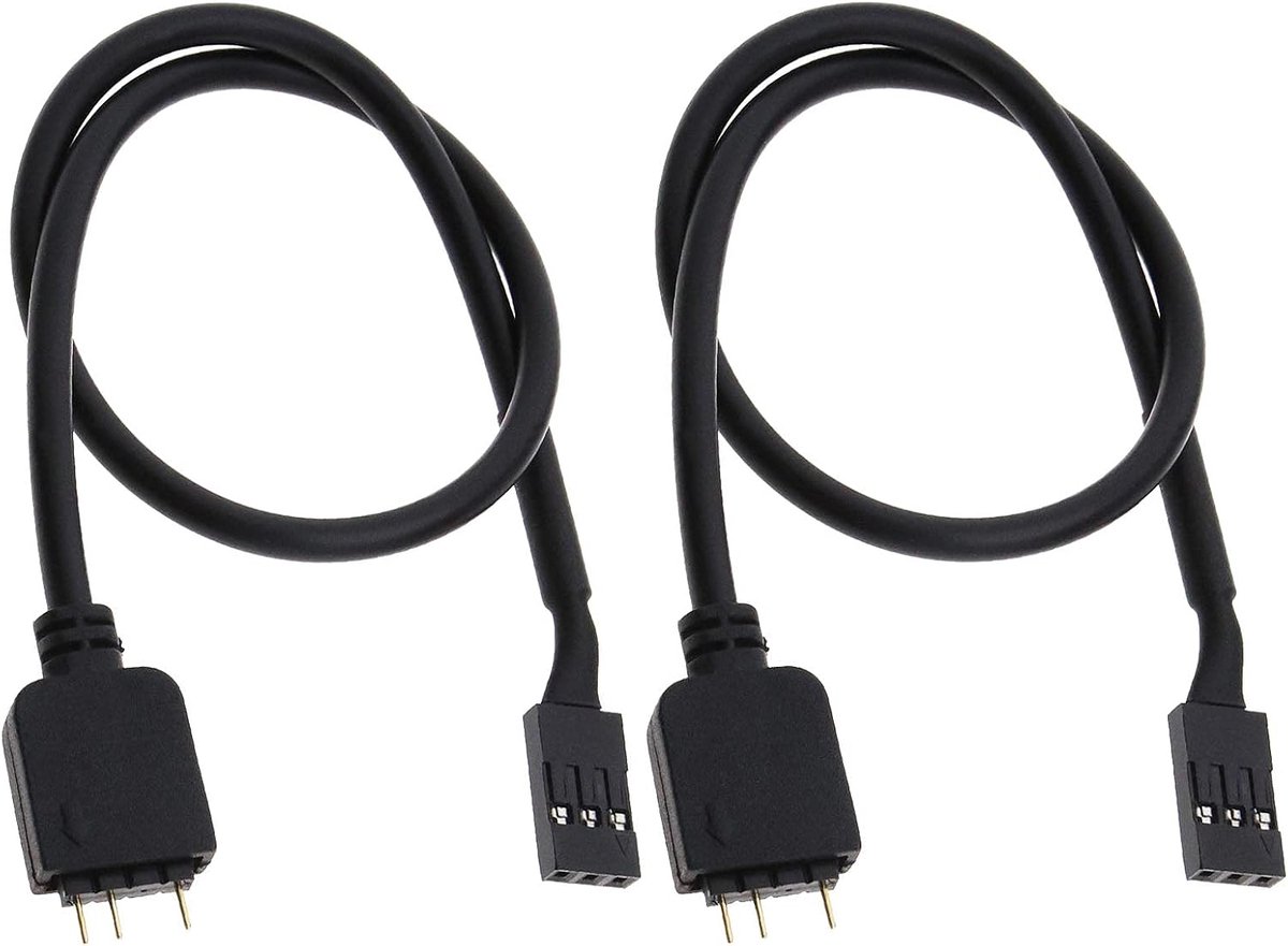 2 stks 5 V 3Pin naar VDG RGB Conversie Lijn Kabel Connector 50 cm voor Computer Moederbord met 2 Koperen Naald Optimale Prestaties