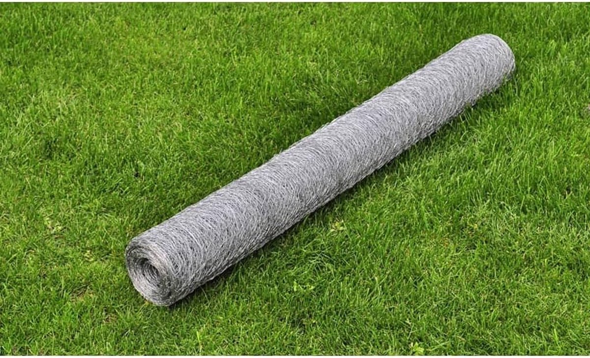 Kippengaas hek verzinkt staal 25x0,5 m zilver, gaas Roll Mesh hek rol, pluimvee gaas kippengaas konijn dier hek, tuinpaneel