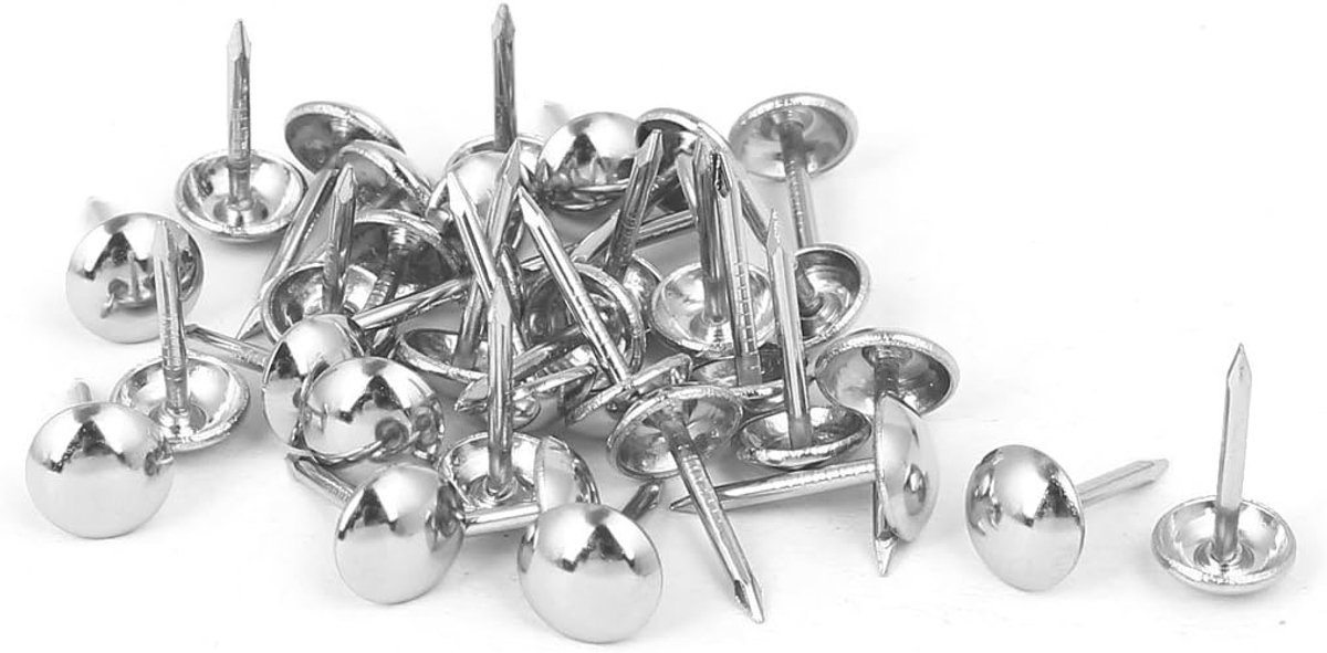 sourcingmap 8mm Head Dia 15mm Hoogte Bekleding Nagel Duim Tack Push Pin Zilver Tone 35pcs