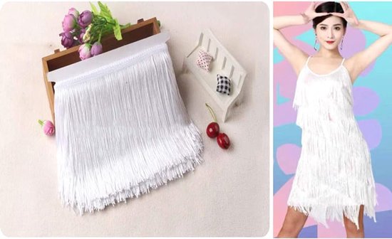 10 cm x 5 m franjes rand franje franjes lint decoratielint dansfranjes gesneden franjes zijde kwast franjes linten om te naaien, doe-het-zelf knutselen, kleding, lingerie, kostuums, gordijnen — afbeelding 3