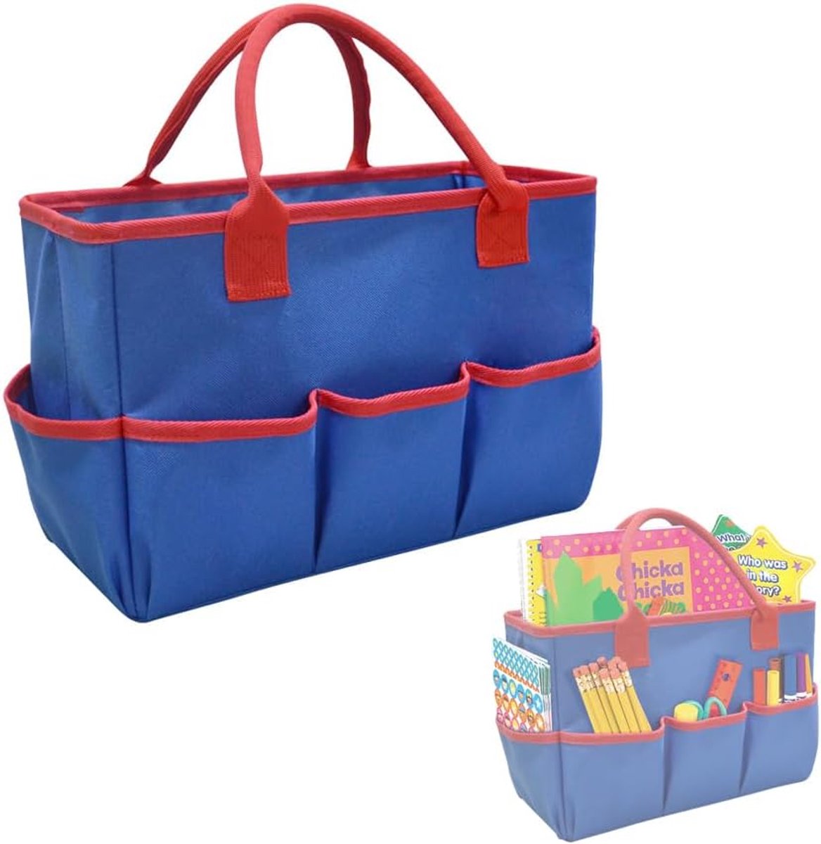 zalati Les Tote Tassen Onderwijshulp Organisator Training Aid Caddy Kantoor Schoolbenodigdheden Draagtas voor Studenten Leraren, Blauw, Modern design