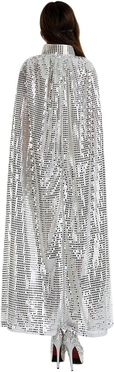 cape met capuchon voor dames en heren, lange pailletten, kleding, carnavalskostuum, cosplay, rekwisieten, set voor volwassenen