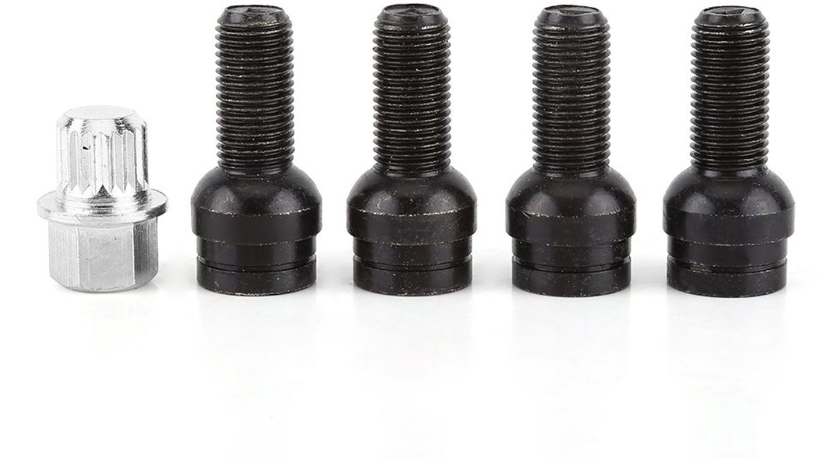 Bouten Lock Lug Nut & Lock Lug Nut Set met sleutel voor for 4 + 1 M14 * 1 5MM