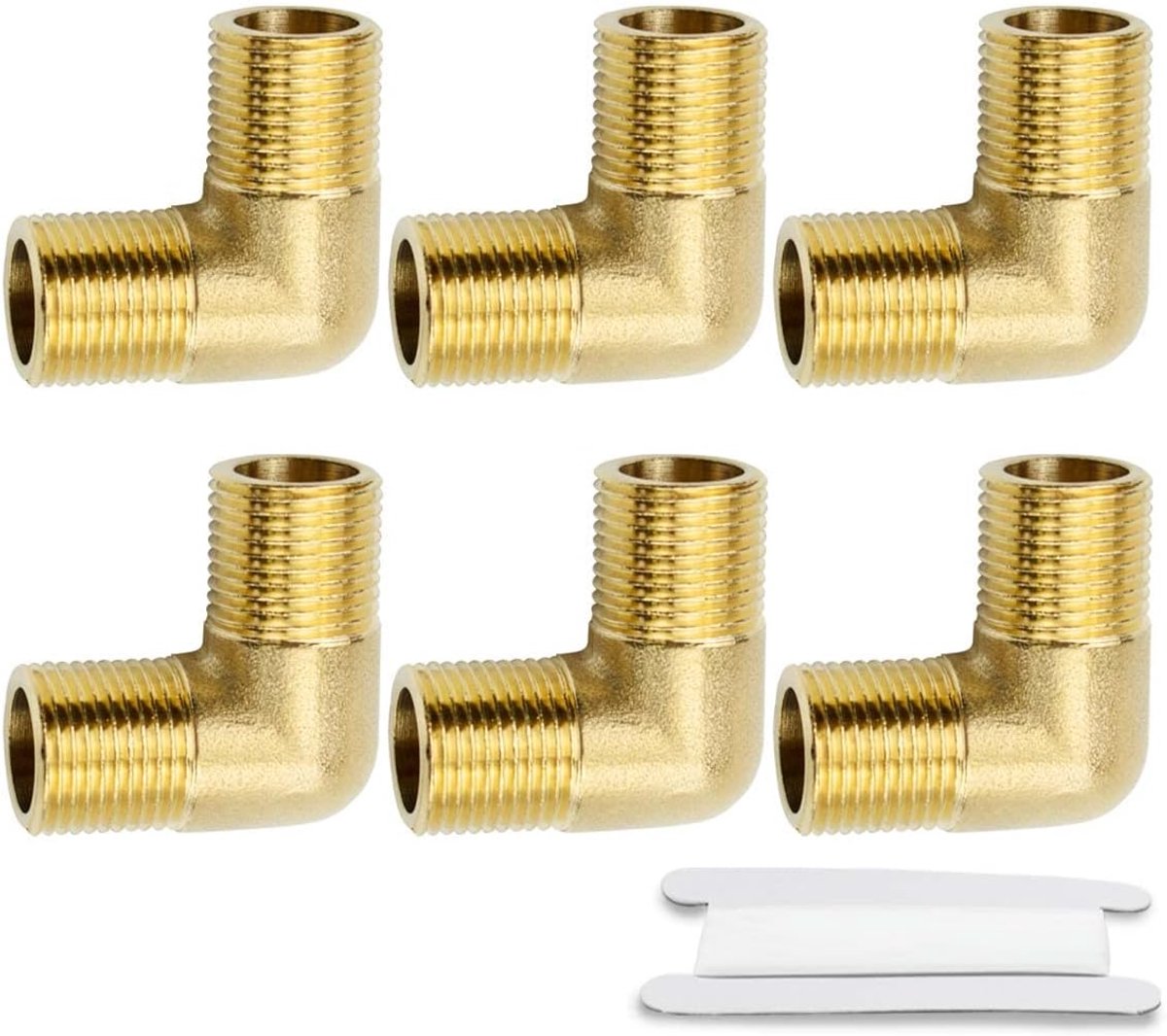 6 pezzi 90° 1/4" filettatura esterna a 1/4" filettatura esterna BSP filettatura in ottone ad angolo connettore raccordo per tubi per la conversione di giunti per tubi