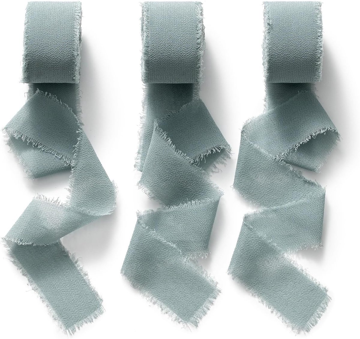 Chiffonlint Linnenband Huwelijk 2,5cm Cadeauband Chiffon Zijdeband Blauw Stofband