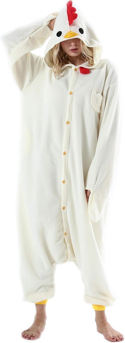overall, pyjama, outfit, nachtkleding, onesie voor volwassen dames en heren, voor anime, dierencosplay, Halloween, gekostumeerde avond, uniseks, voor lengte 148-187 cm