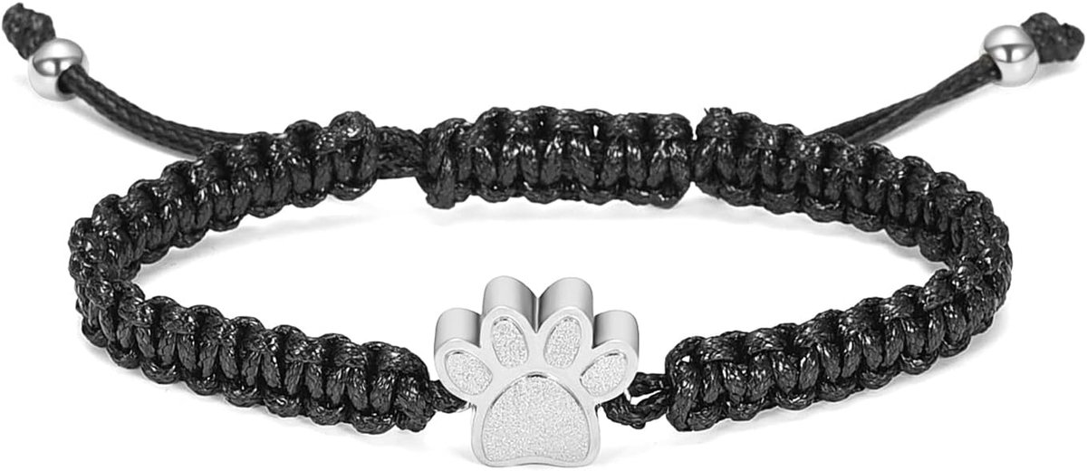 Crematie-armband voor huisdieren, as - hondenpoot hanger armband roestvrij staal gedenkwaardige urn sieraden