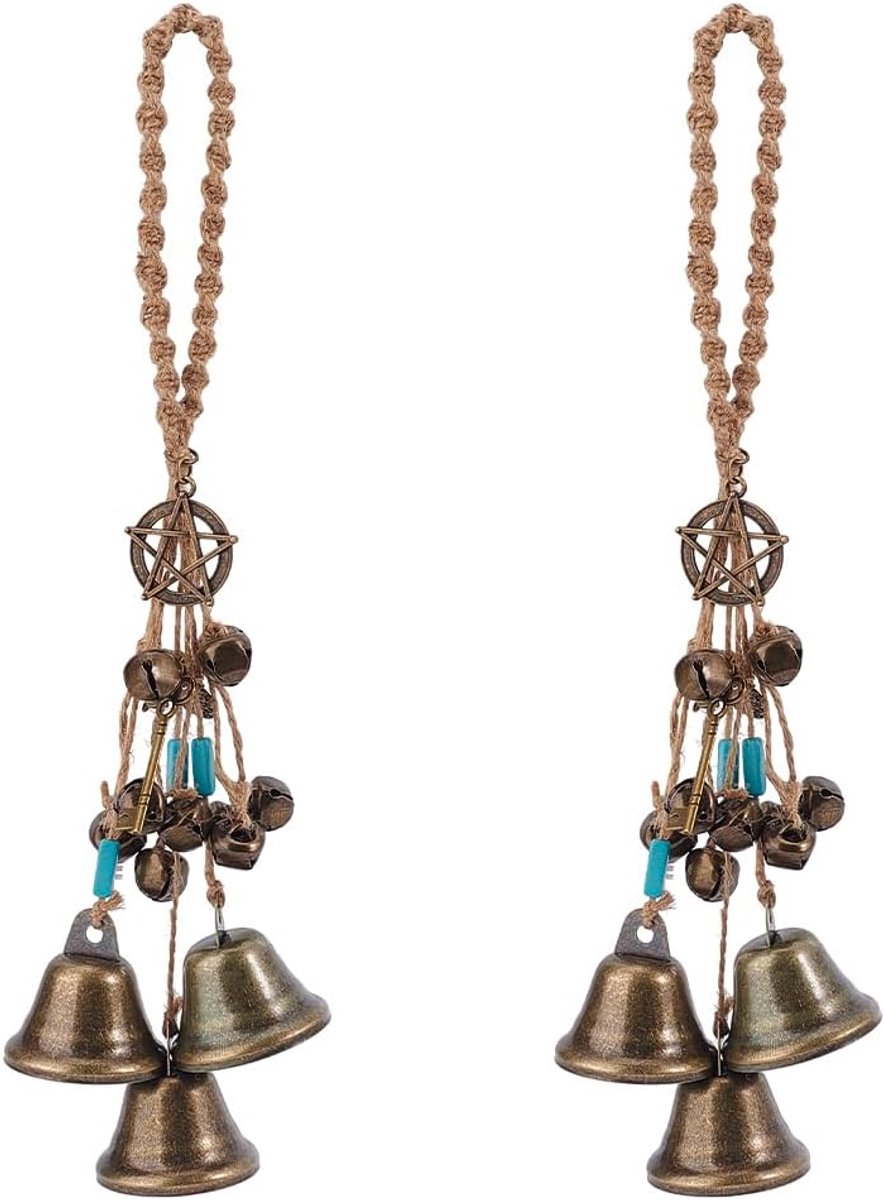 2 stuks, 28 x 7,2 cm, hekserij, set, decoratie, windgons, krans, handgemaakt, deurhangers, hekserij, accessoires, hangende ornamenten voor boho, huis, kamer, tuindecoratie