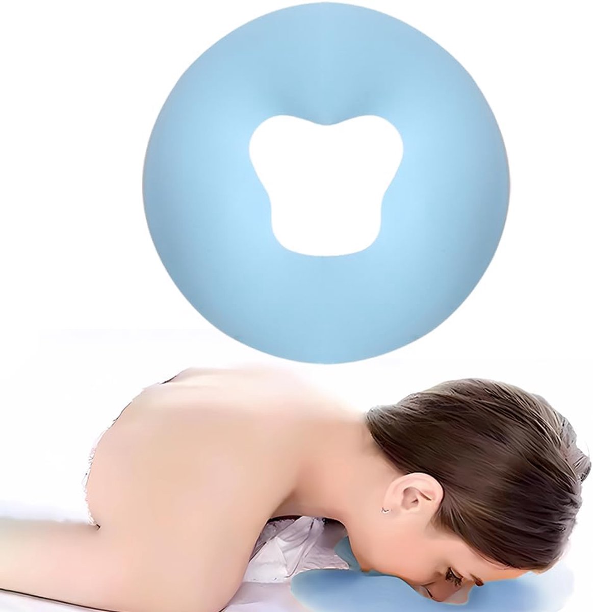 Silicone Gezichtsmassage Kussen - Spa Schoonheid Hoofdsteun - Zachte Overlay voor Salons en Reizen - Huidverzorging - Blauw - Ergonomisch Ontwerp - Ontspannend Hoofdkussen