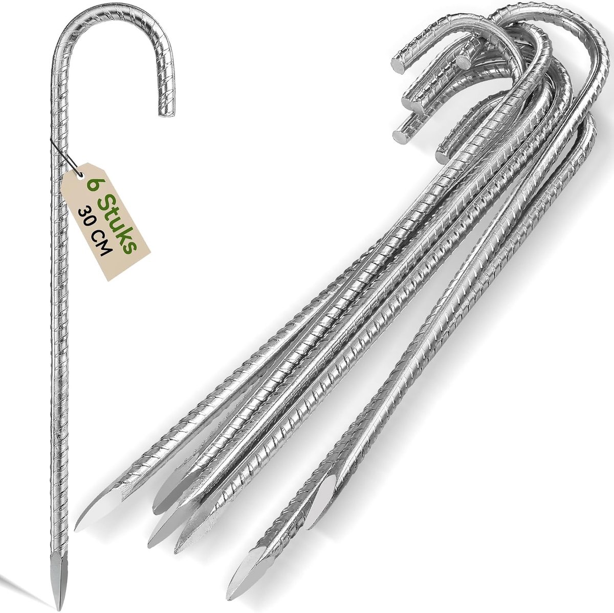 Graxury 6-packs 30 cm zware grondpennen voor trampoline tenten - ShopVlot