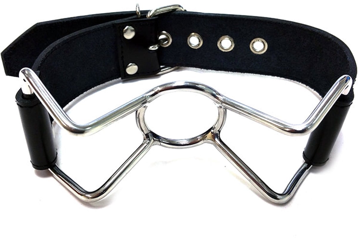 Rouge - Lederen Spider Gag - Zwart