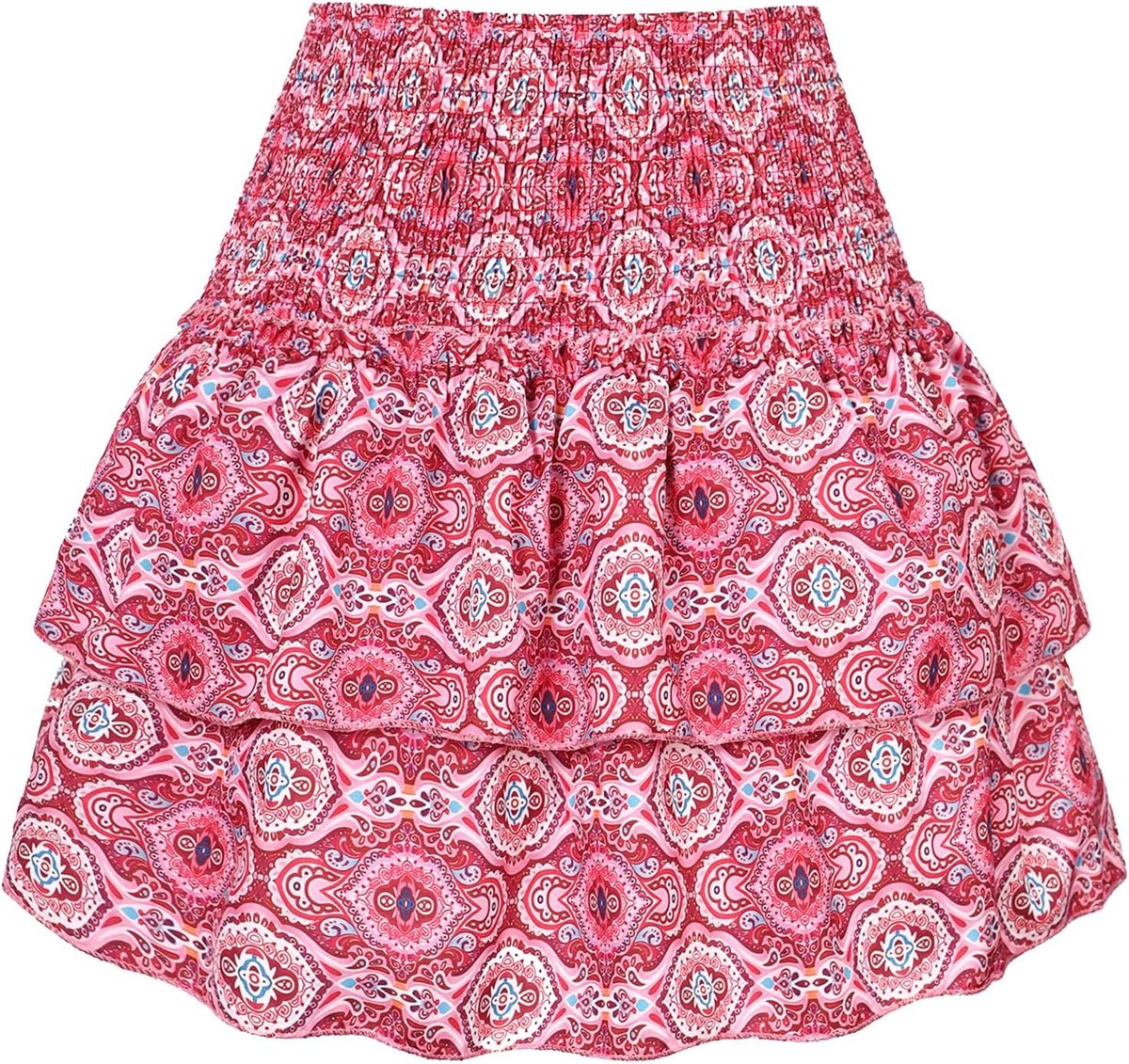 Minirok voor dames, hoge taille, ruches, 2-in-1, sexy bovenstuk voor party, strand, vakantie
