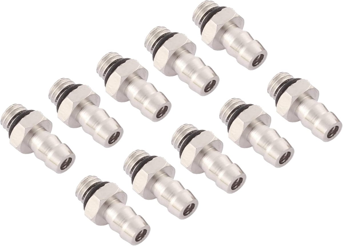 M5 mannelijke schroefdraadbuis, 4 mm, pneumatische slang, mini-zilveren accessoires voor lucht, water, brandstof