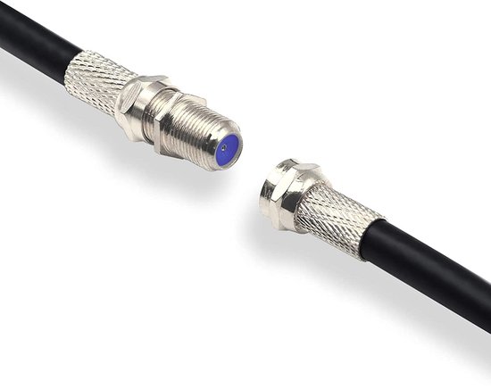 satellietkabelconnector, RG6 coaxiale bus naar bus, nikkelcoating, coaxkabelconnector voor coaxkabel, antennekabel, satellietkabel, 10 stuks — afbeelding 2