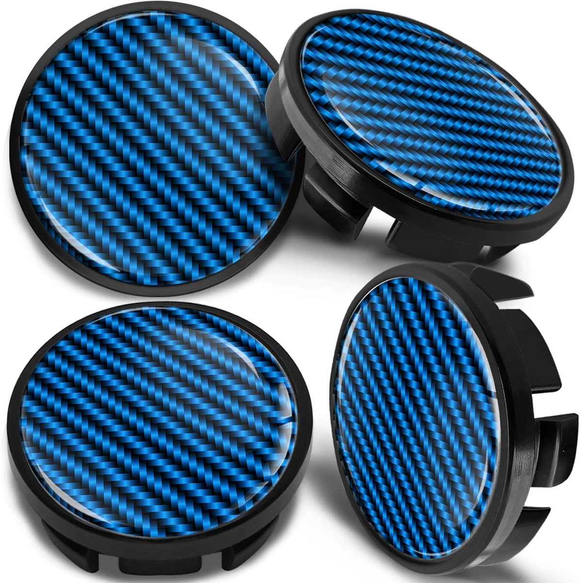 4 x 65mm wielnaafdoppen velgdoppen naafdop, compatibel met VW 3B7 601 171 / 6U7 601 171 wieldoppen, velgendeksel Chroom Zwart Blauw CV 14