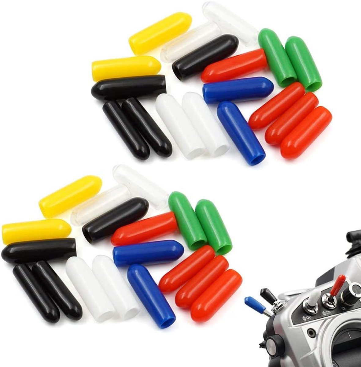 36 PCS RC Zender Schakelaar Covers Kleurrijke Rubber Anti-Slip Cap voor Jumper T16 T18 FrSky X9D QX7 Flysky Spektrum DX8e