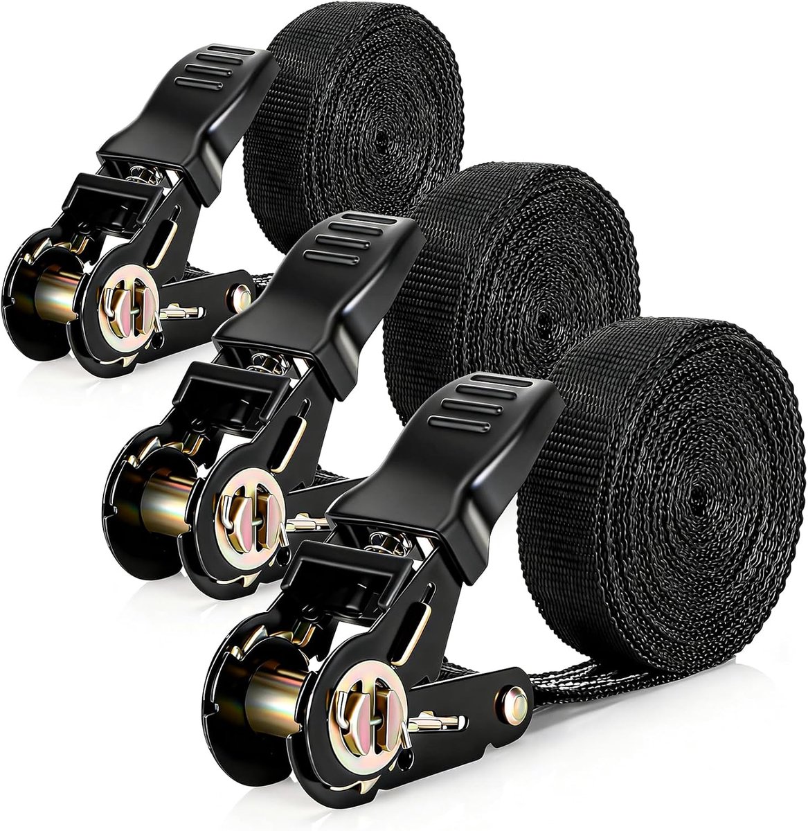 6 m, breedte 25 mm, robuust, met spanner en veiligheidsgesp | Weerstand 800 kg, voor vervoer van motorfiets, fiets, verhuizing, camping, bagage, aanhanger, auto, lading
