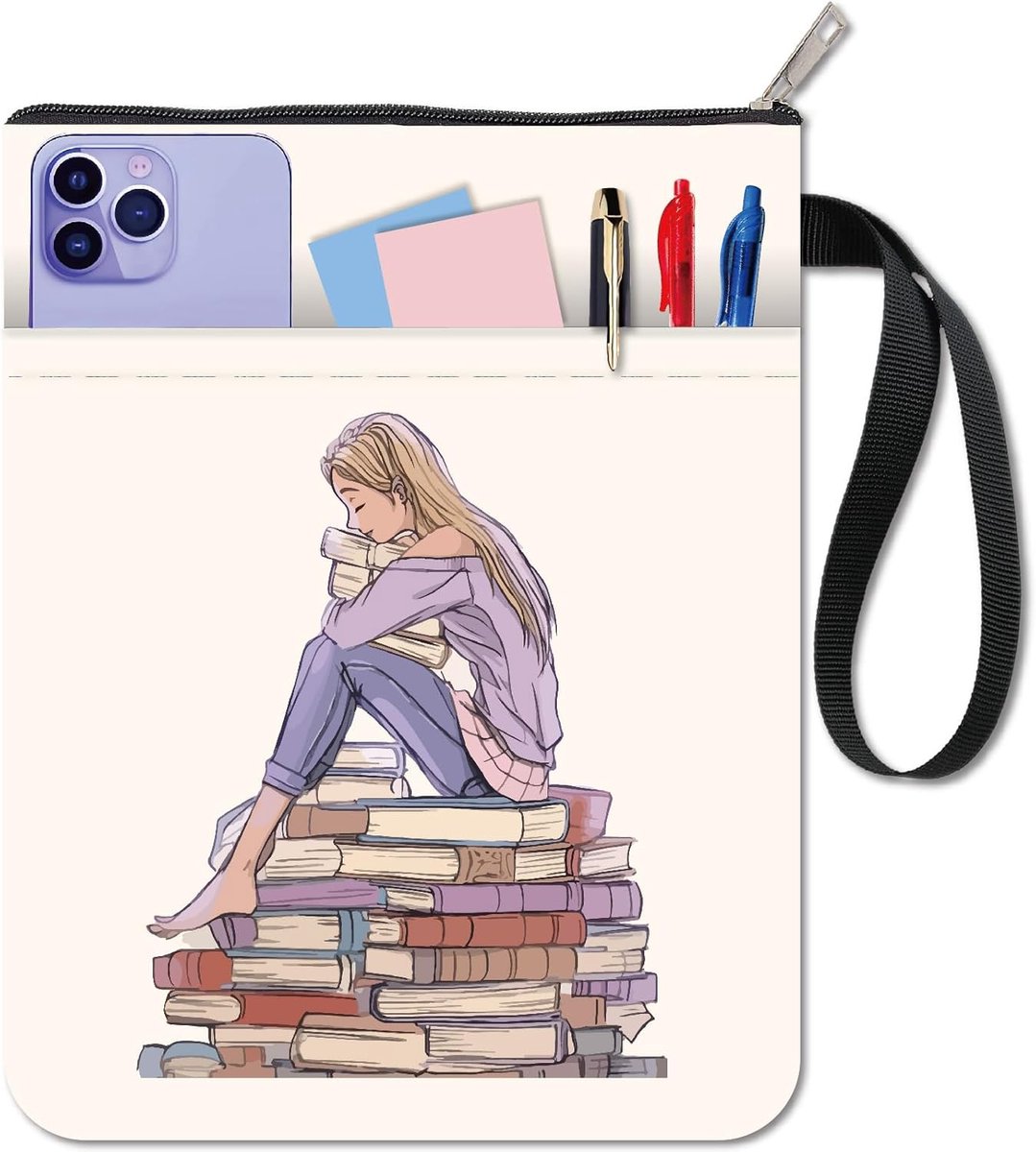 Human Book Covers Boek Patronen Boek Mouw Boek Protector voor Paperbacks Wasbare Stof Doek Boek Cover met Rits en Extra Mouwzak voor Boek Liefhebbers Klasgenoot Geschenken