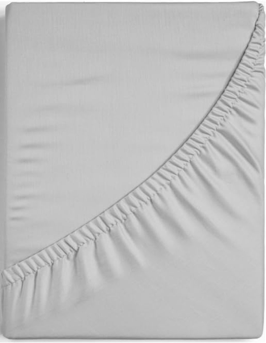hoeslaken 90cm x 220cm x 30cm, 100% Egyptisch percale katoen, geschikt voor mensen met een allergie, krimp- en kleurvast, Warm Grijs