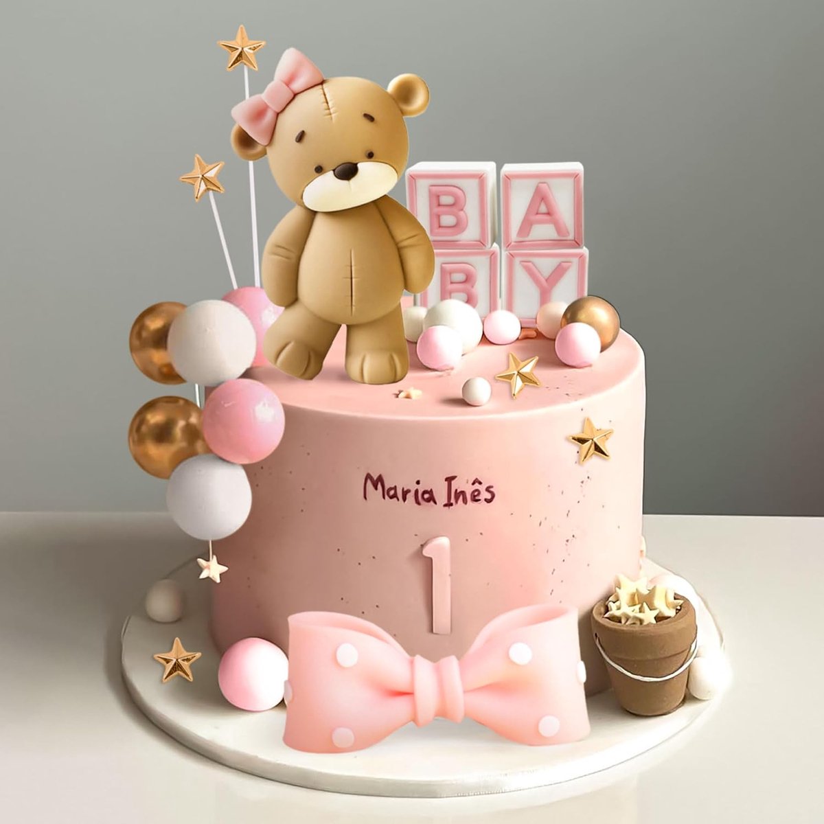 beer taartdecoratie baby shower cake toppers beren taartdecoratie baby | Roze beer taartdecoratie baby shower cake toppers beren taartdecoratie baby shower verjaardagstaart decoratie