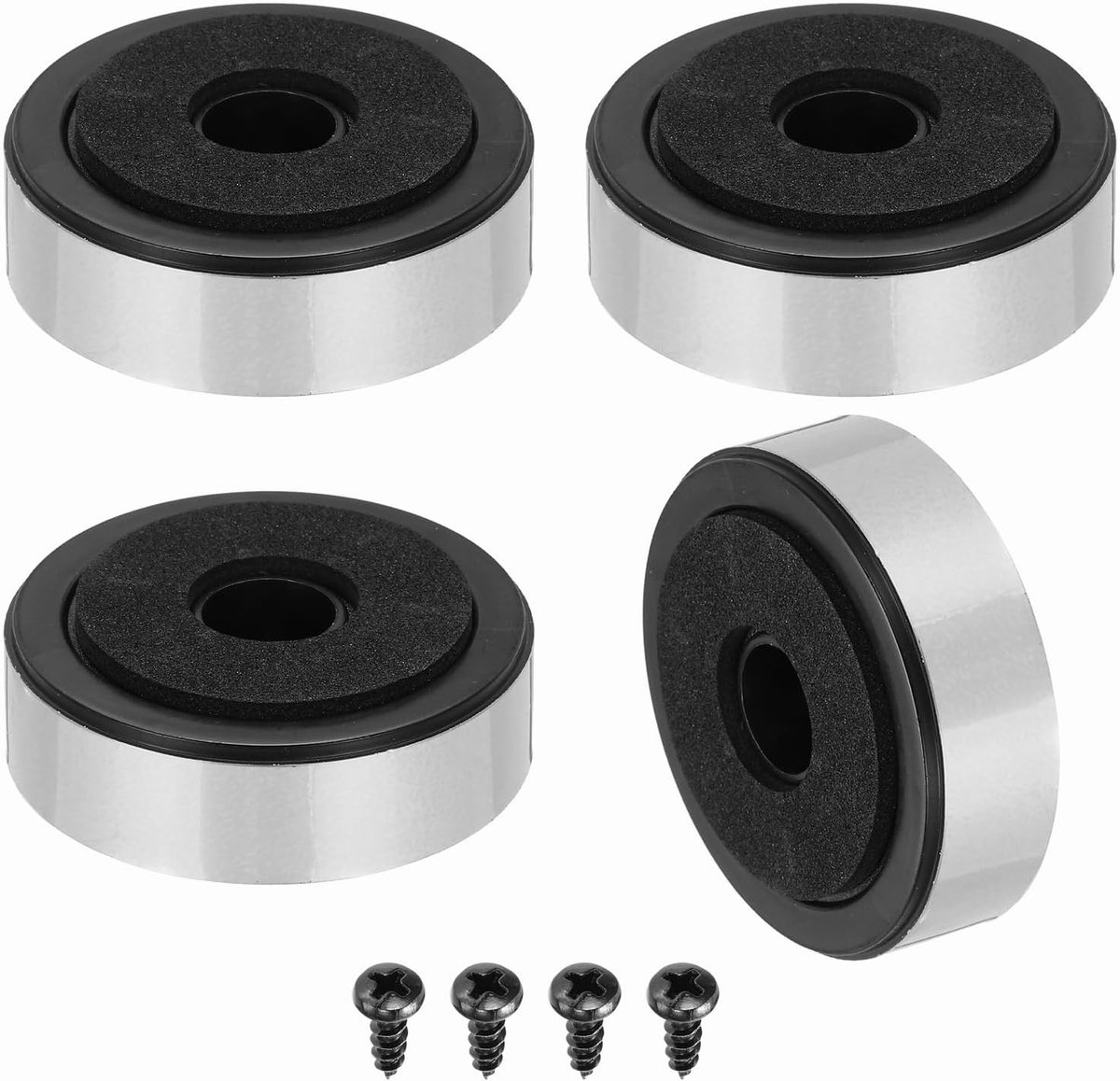 4 stuks luidspreker isolatievoeten 47 mm x 15 mm schuim schokdemper basis pad anti-vibratie versterker poten mat voor audio cd hifi home cinema geluidssysteem zilver