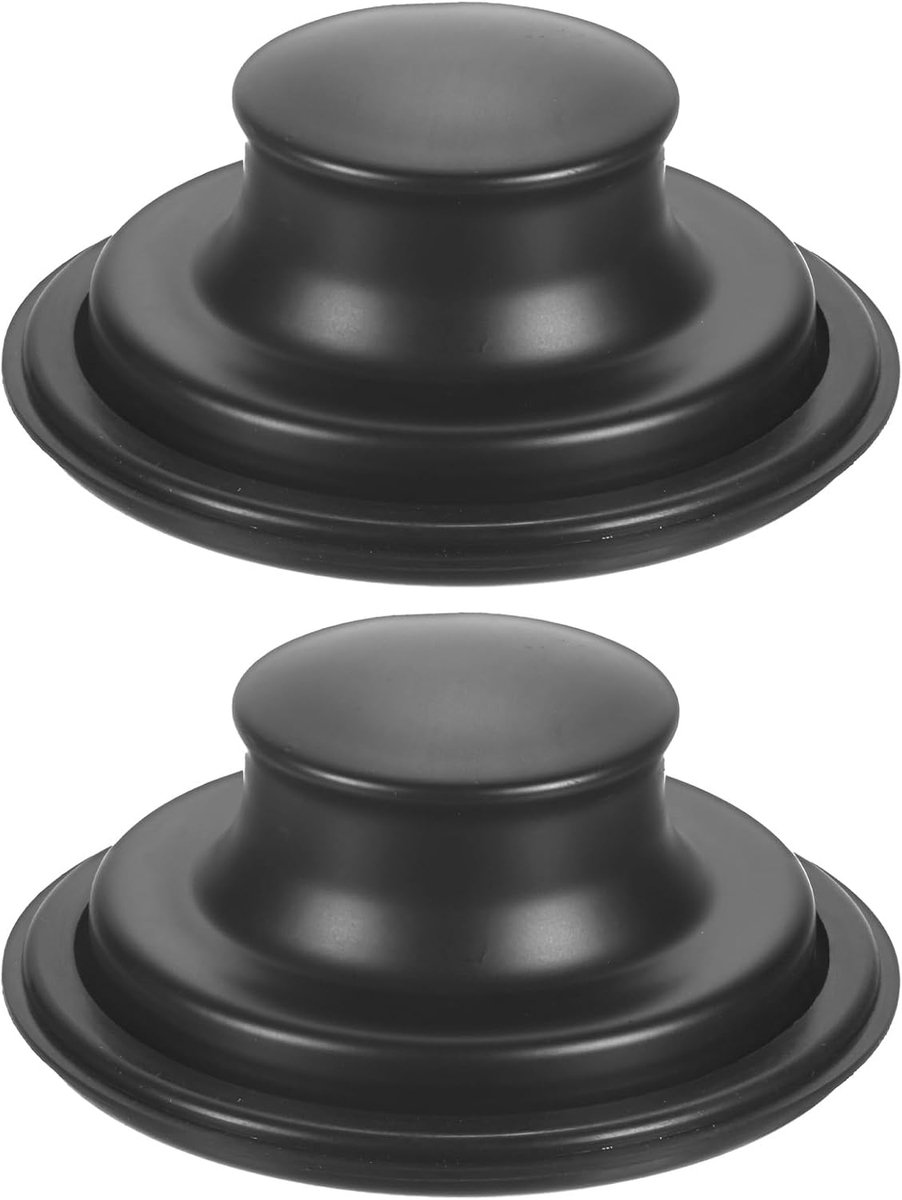 METERXITY Set van 2 gootsteenstoppen, 3-3/8 inch roestvrijstalen afvalstop, universele gootsteenstop past op standaard keukenafvoer met een diameter van 3-1/2 inch [zwart]
