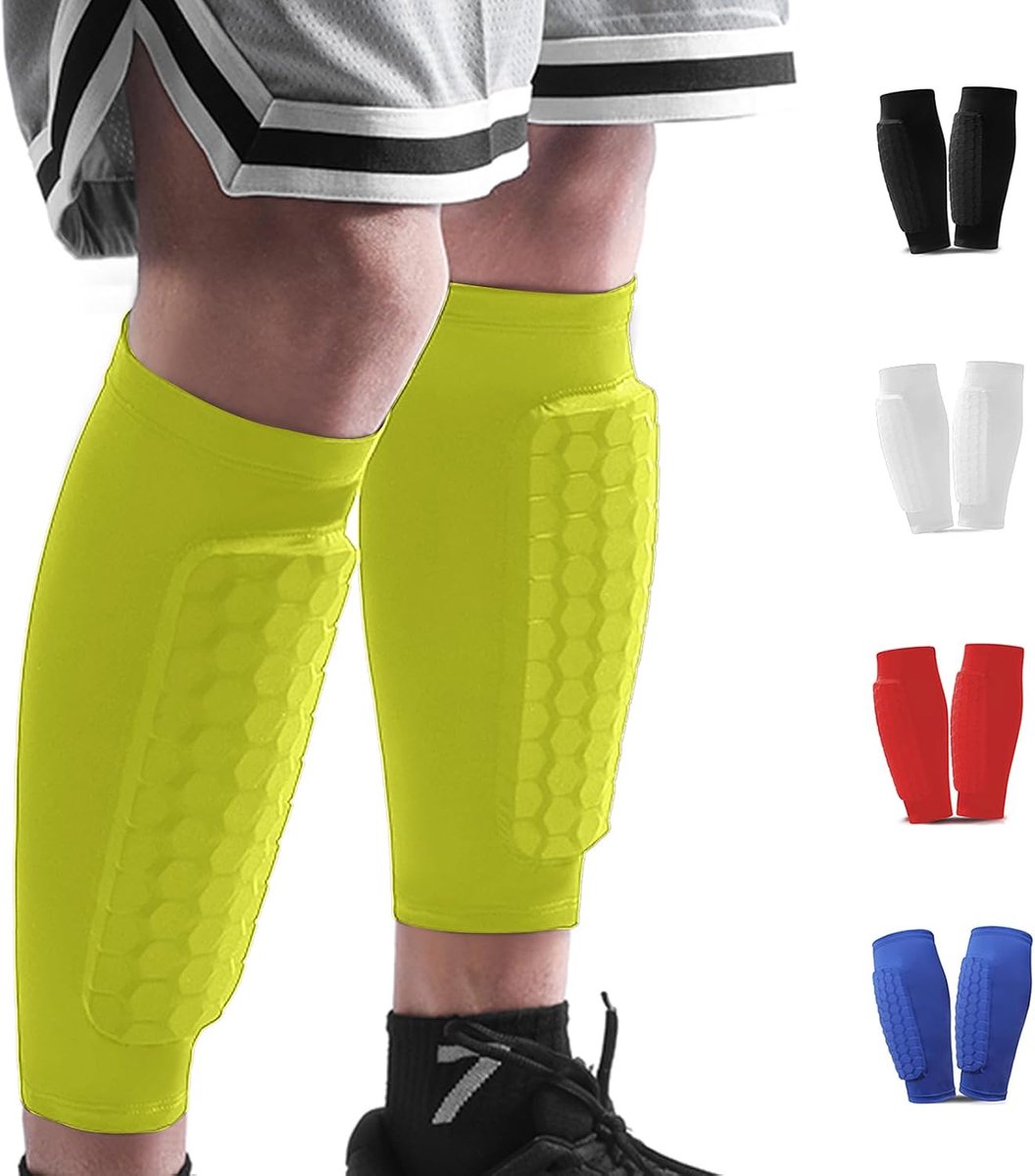 Scheenbeschermers Voetbal voor Kinderen Peuter Tieners Vrouwen Mannen Scheenbeschermers met Antislip Siliconen en Honeycomb Pads voetbalschoenenbeschermers Shin Guards