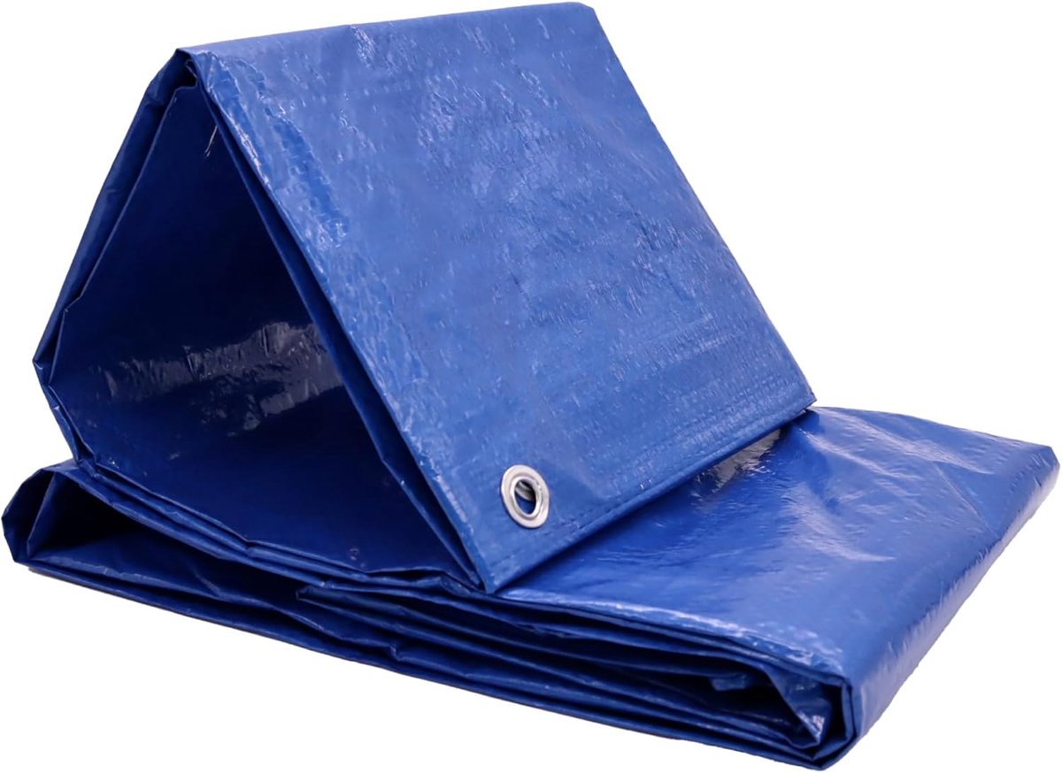 JaffaLine Afdekzeil, robuust en waterdicht dekzeil in verschillende maten en kleuren voor optimale bescherming buitenshuis, blauw, 2 x 3 m