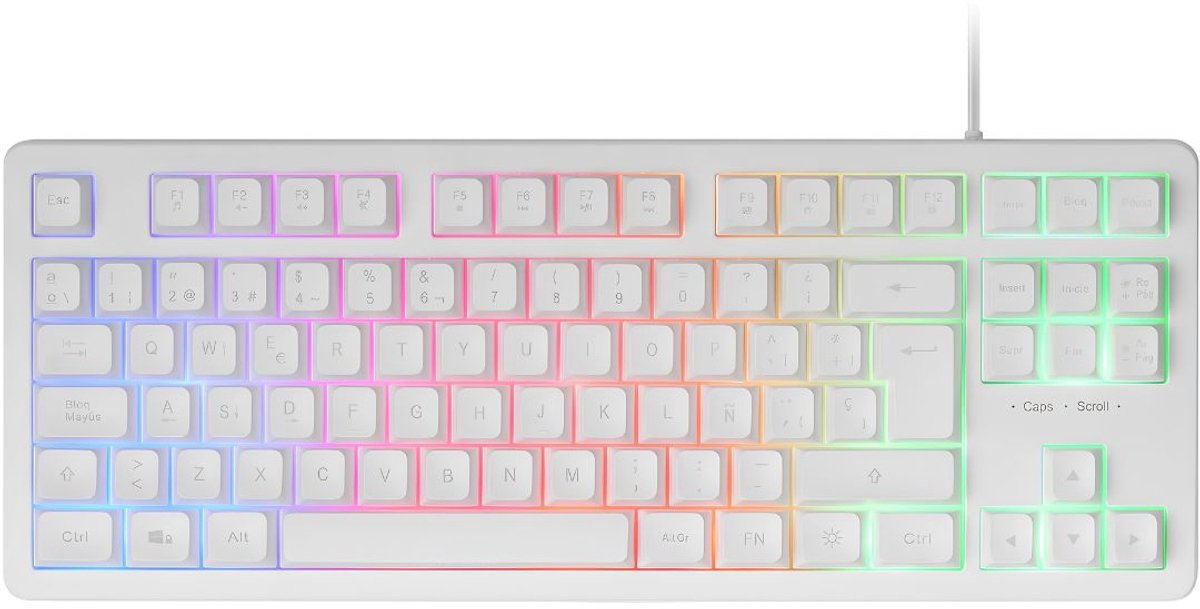 JCP® Gaming Toetsenbord - Toetsenbord Gaming - Toetsenborden - Bedrade Gaming Toetsenbord - Wit - 39cm x 18cm x 5cm