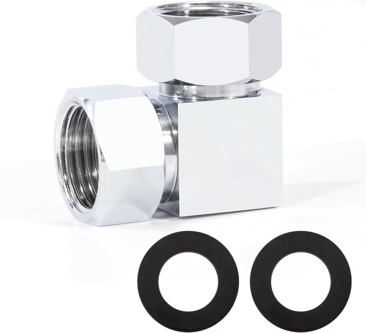 hoekverbindingsstukken 90 graden 2-weg 1/2 inch compressieslangconnectorventiel, geschikt voor het aansluiten van slangen, vervangende doucheaccessoires voor sanitaire aansluitingen